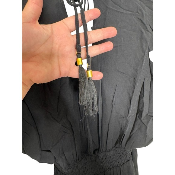 L*Space Women's Black Sungazer Maxi Dress Small Rayon Vacation Boho Resort - Picture 8 of 9